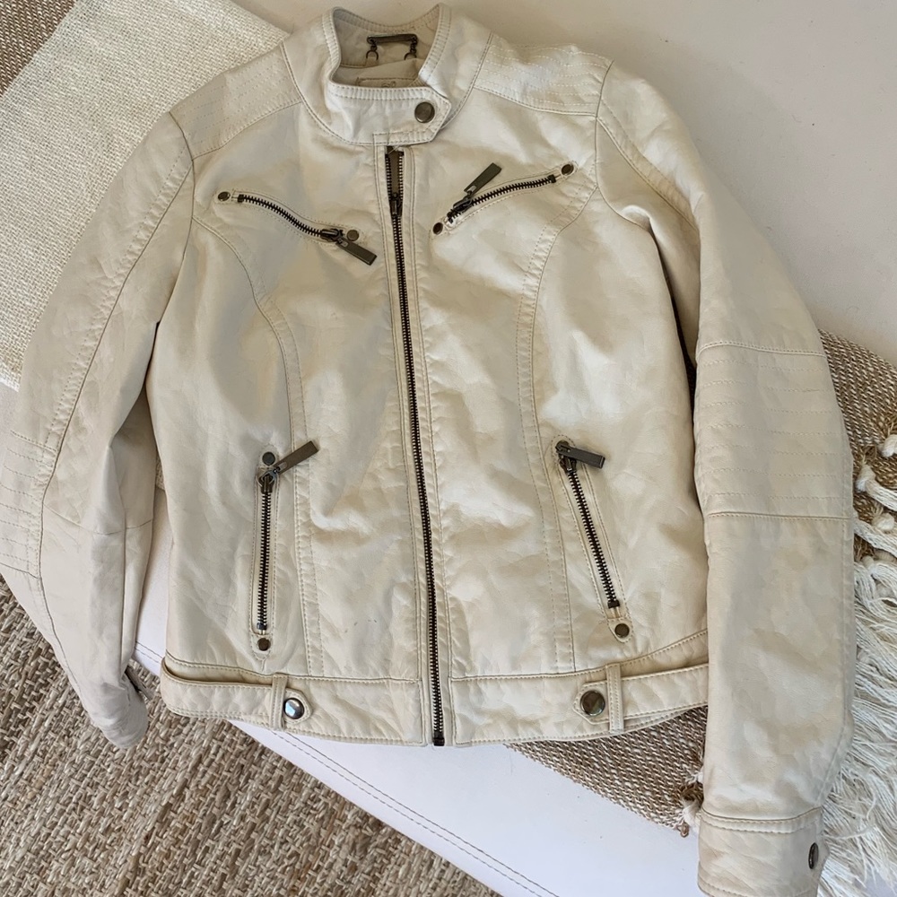 White faux leather Jacket